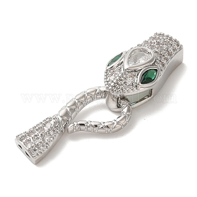 Застежки-крючки из латуни с микропаве из кубического циркония KK-A227-06P-1