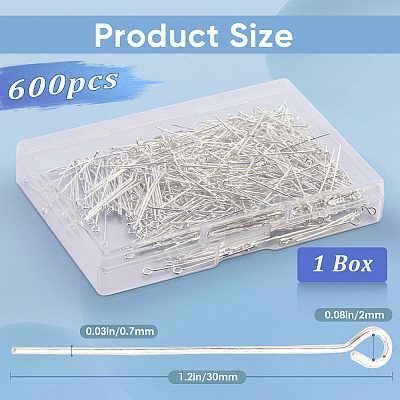 600 шт. Латунный штифт для глаз KK-SP0001-69B-S-1