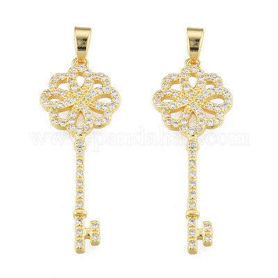 Латунные микропаве прозрачные подвески с фианитом KK-N227-101LG-1