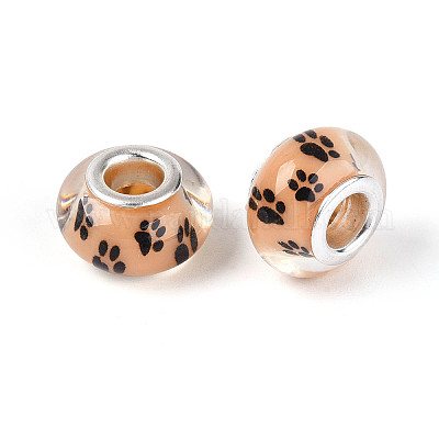 Отпечатки собачьих лап с большими отверстиями узор из смолы европейские бусины OPDL-Q129-223A-1