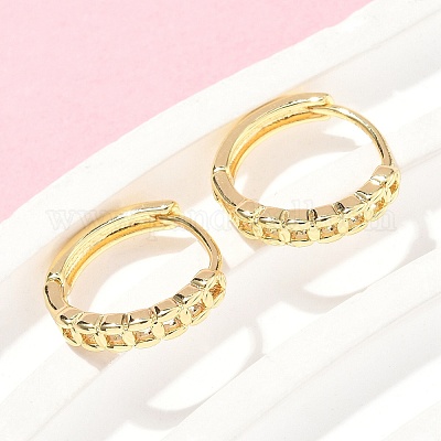 Полые квадратные латунные серьги-кольца EJEW-Z102-22G-1