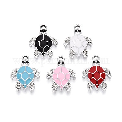 Rhinestone сплава и эмали подвески PALLOY-T092-40P-1