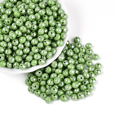 Непрозрачные цветные стеклянные бусины SEED-N007-34F-1