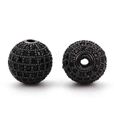 Латунные микро проложить кубического циркония бусы ZIRC-Q013-12mm-143B-1