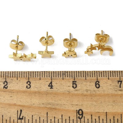 Комплекты сережек из нержавеющей стали 304 EJEW-S248-05A-G-1