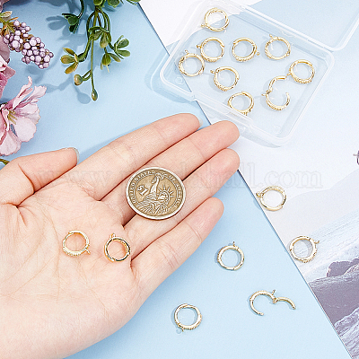 16 шт. латунные серьги-кольца FIND-DC0006-91G-1