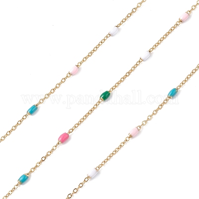 Цепи панцирные из нержавеющей стали 304 с эмалированными звеньями-бочонками CHS-P016-34G-1