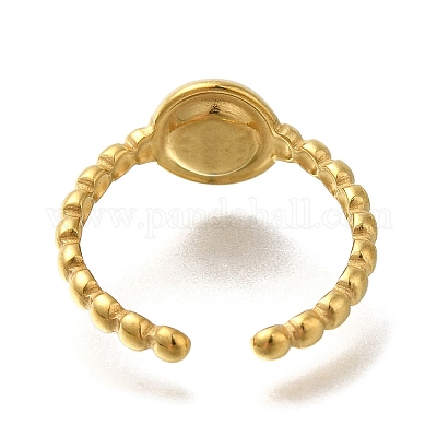 Ионное покрытие (ip) 304 нержавеющая сталь открытые манжетные кольца компоненты RJEW-U017-10G-1