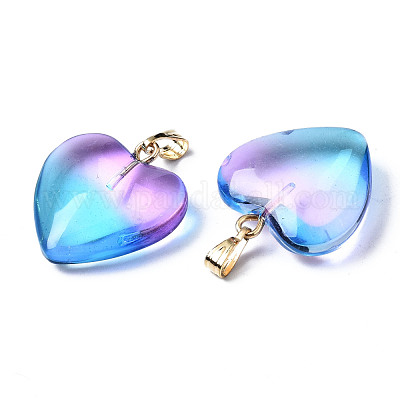 Двухцветные стеклянные подвески X-GLAA-N035-016-C02-1