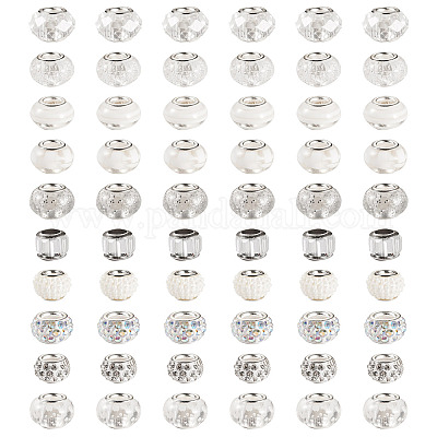 68 шт. 10 стиля европейских бусин со стразами из смолы RPDL-TA0001-07-1