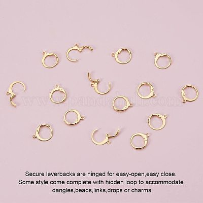 Серьги с застежкой-рычагом из нержавеющей стали 304 STAS-PH0018-33G-1