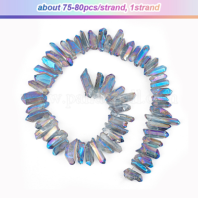 1 нить позолоченных бусин из натурального кварцевого кристалла G-OC0002-52C-1