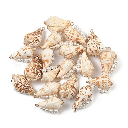 Подвески из натуральной медной проволоки в виде ракушки PALLOY-TA00200-1