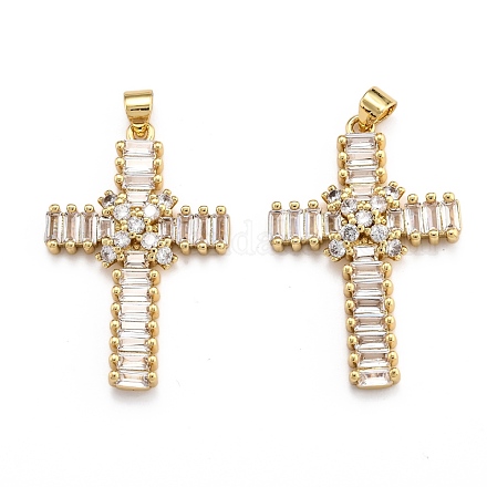 Латунные микропаве прозрачные подвески с фианитом ZIRC-J025-51G-03-1