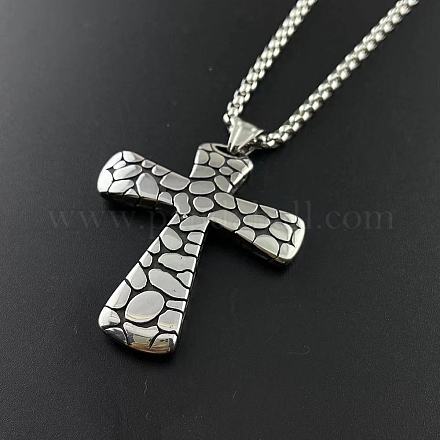 Винтажные ожерелья с кулоном-крестом в стиле панк из нержавеющей стали для мужчин JF7289-1