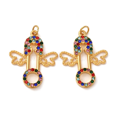 Подвески из нержавеющей стали 304 со стразами STAS-U061-17G-1