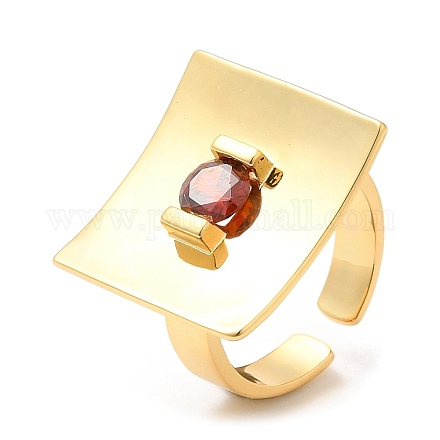 Стойка покрытие латунь прямоугольник открытые манжеты кольца RJEW-D008-02G-1