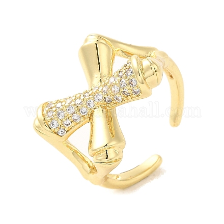 Кольца-манжеты из латуни с микро-паве и прозрачным цирконием для женщин&nbsp;LS-RJEW-G311-01A-G-1