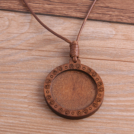 Деревянная подвеска кабошон настройки&nbsp;WOOD-H106-26B-09-1