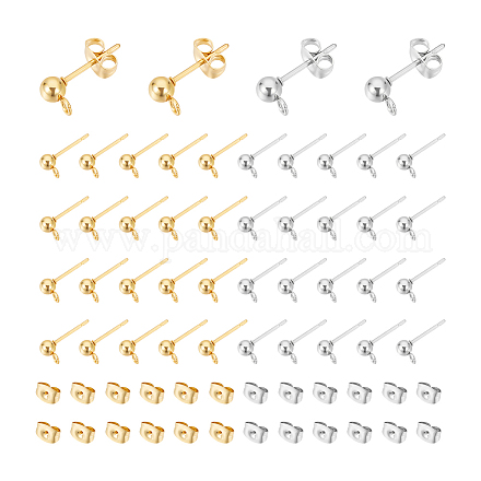 Фурнитура для сережек-гвоздиков из нержавеющей стали 304 STAS-UN0015-38-1