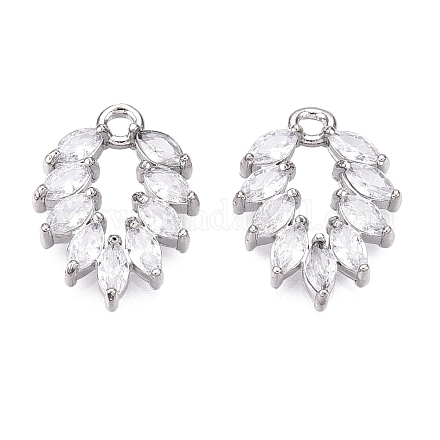 Латунные микропаве прозрачные подвески с фианитом KK-T060-33P-RS-1