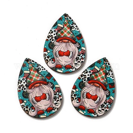 Большие подвески из дерева с односторонним принтом WOOD-H102-03G-1