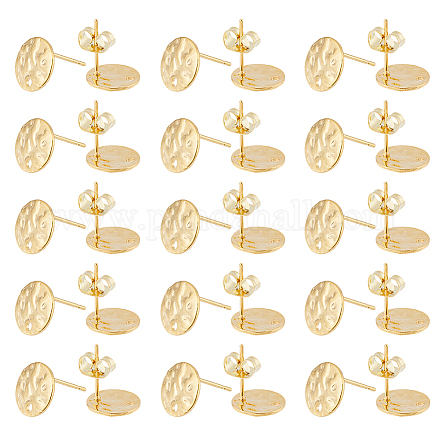 40 шт. 201 нержавеющая сталь плоская круглая фурнитура для сережек-гвоздиков STAS-DC0016-47-1