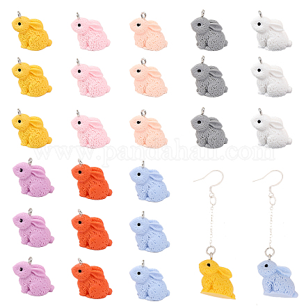 24 шт. 8 цвета непрозрачные подвески из смолы RESI-CA0001-55-1