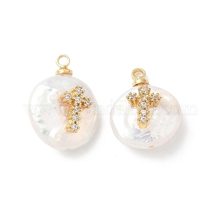 Подвески из натурального пресноводного жемчуга PEAR-F008-19G-01-1