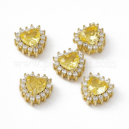 Стойки обшивки латунь микро проложить кубического циркония бусы KK-C007-12G-04-1