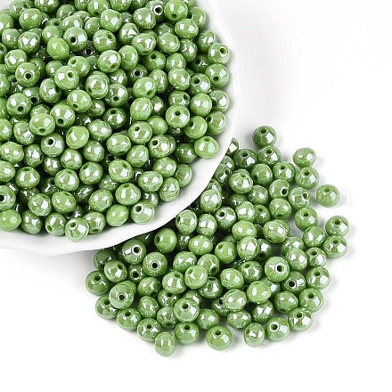 Непрозрачные цветные стеклянные бусины SEED-N007-34F-1