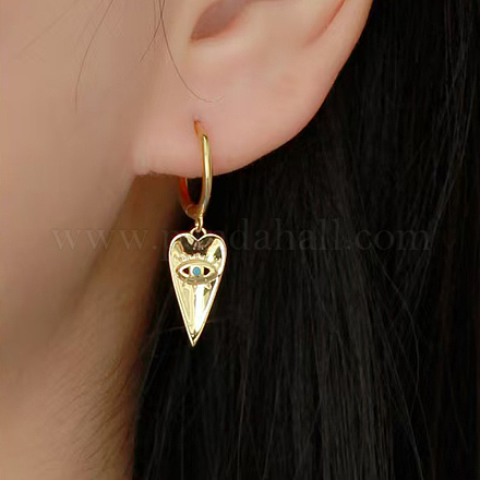 S925 серьги-кольца в форме сердца с глазом из стерлингового серебра DL4176-1