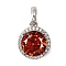 925 Sterling Silver Pave Cubic Zirconia Pendants, Real Platinum Plated, Round, 16x13.5x7mm, Hole: 4.5x3.5mm