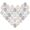 Heart Alloy Charms, with Cubic Zirconia, Mixed Color, 12x8.5x5mm, Hole: 1mm, 120pcs/box