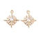 Brass Micro Pave Clear Cubic Zirconia Charms, Cadmium Free & Lead Free, Star, Real 14K Gold Plated, 14x12x3mm, Hole: 1.2mm