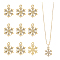 40Pcs Christmas UV Plating Alloy Crystal Rhinestone Pendants, Snowflake Charm, Golden, 19x14x2mm, Hole: 1.8mm