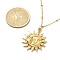 PVD Vacuum Plating 304 Stainless Steel Pendant Necklace for Girl Women, 304 Stainless Steel Cable Chain Necklaces, Sun with Human Face and Moon, Golden, 17.91 inch(45.5cm), 2mm