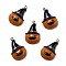 Halloween Opaque Resin Pendants, with Platinum Tone Iron Loops, Pumpkin with Witch Hat, Dark Orange, 32x21x7.5mm, Hole: 2mm