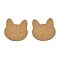 100Pcs Cat Shaped Kraft Paper Earring Display Cards, BurlyWood, 3.5x3.5x0.03cm, Hole: 2mm