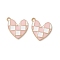 Alloy Enamel Pendants, Golden, Heart with Tartan Pattern Charm, Pink, 20x19x2mm, Hole: 1.8mm