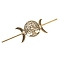 Alloy Hair Sticks, Moon with Flat Round, Hair Accessories for Women, Antique Golden, 150x41x72mm