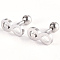 Tarnish Resistant 201 Stainless Steel Barbell Cartilage Earrings, Screw Back Earrings, with 304 Stainless Steel Pins, Infinity with Heart, Stainless Steel Color, 5x11x2mm, Pin: 1mm