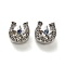 Alloy Rhinestone European Beads, Large Hole Beads, Horseshoe with Star, Platinum, 11x10x10.5mm, Hole: 4.8mm