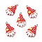 Christmas Opaque Resin Pendants, with Platinum Tone Iron Loops, Gnome with Hat Charm, Red, 31x18x6mm, Hole: 2x2.5mm