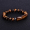 Natural Tiger Eye Curved Rectangle Beaded Stretch Bracelet, 7-1/4~7-1/2 inch(18.5~19cm)