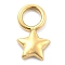 Ion Plating(IP) 304 Stainless Steel Charms, Star, Real 14K Gold Plated, 8.5x4.5x1.5mm, Hole: 2.5mm