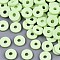 Handmade Polymer Clay Beads, for DIY Jewelry Crafts Supplies, Disc/Flat Round, Heishi Beads, Lime Green, 8x1mm, Hole: 2mm, about 650pcs/50g