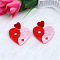 Acrylic Stud Earrings, for Women, Heart, 45mm