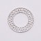Zinc Alloy Filigree Joiners Links, Cadmium Free & Lead Free, Hollow, Flat Round, Platinum, 30x1.7mm, Hole: 17.3mm