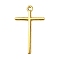 Alloy Pendants, Cross, Golden, 48x29.7x2.3mm, Hole: 2.5mm